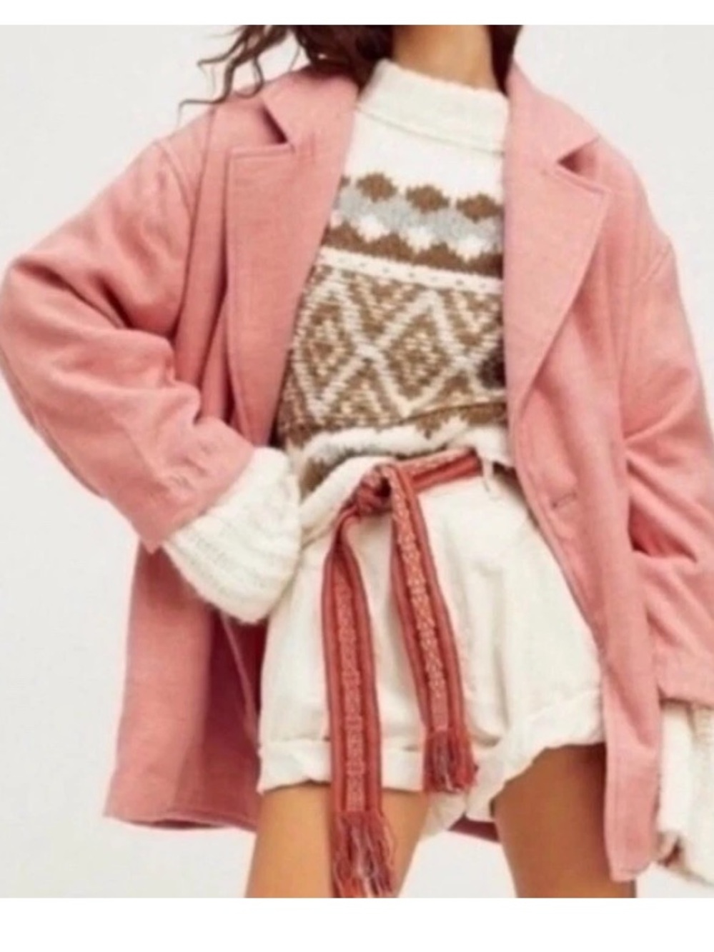 Free People Dusty Pink Oversized Blazer